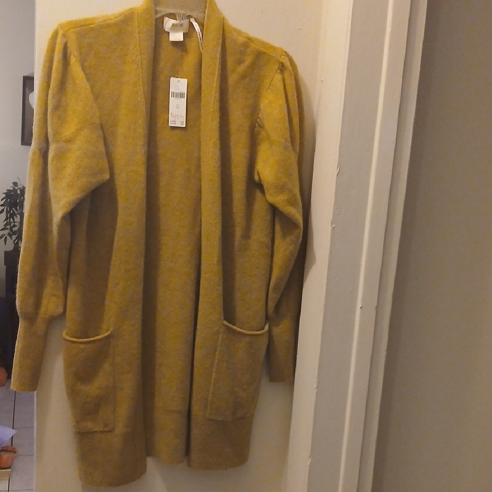 Women's Meave Mustard Open Front Cardigan Size X Small
